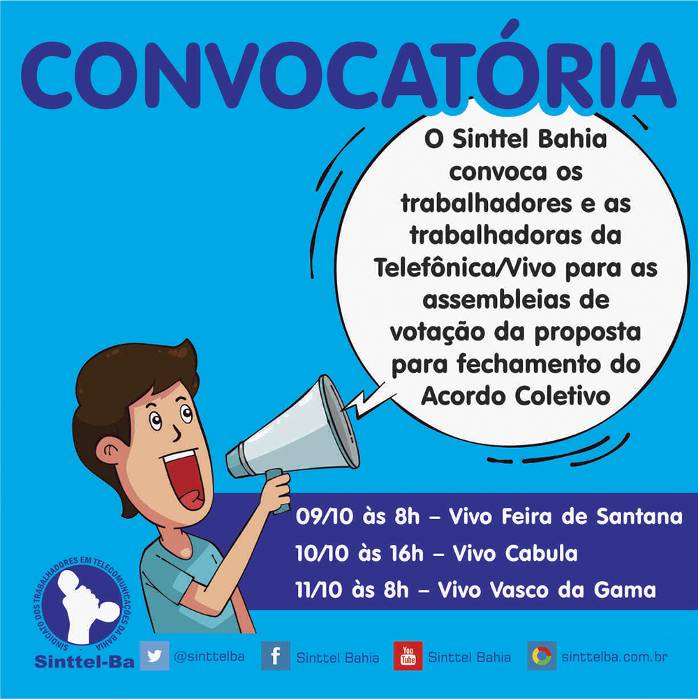 ACT da Vivo: ConheÃ§a proposta para fechamento do Acordo Coletivo de Trabalho